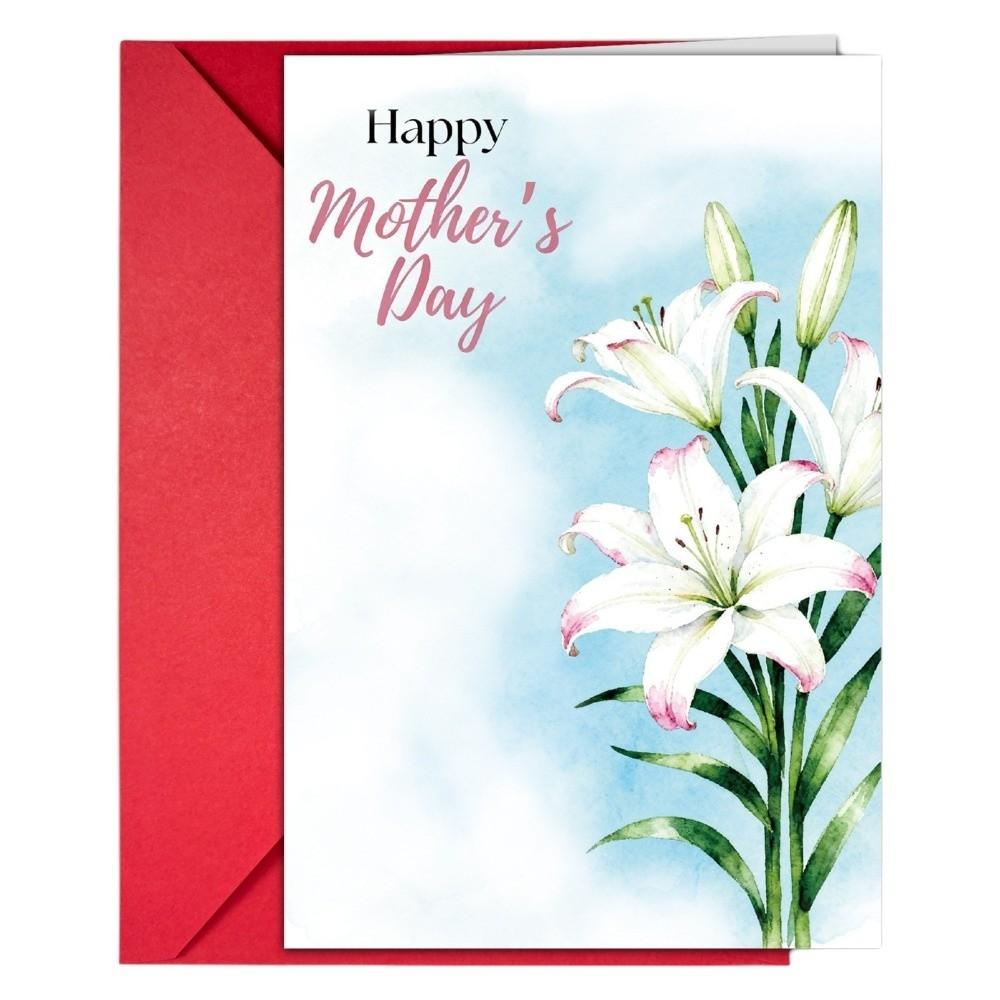 10Pcs/Set Folding Mother's Day Greeting Card Elegant Holiday Card Thank You Card Invitations Cards