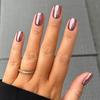 Medium Light Purple Chrome Mirror Aurora Acrylic False Nails - Stylish European and American Design