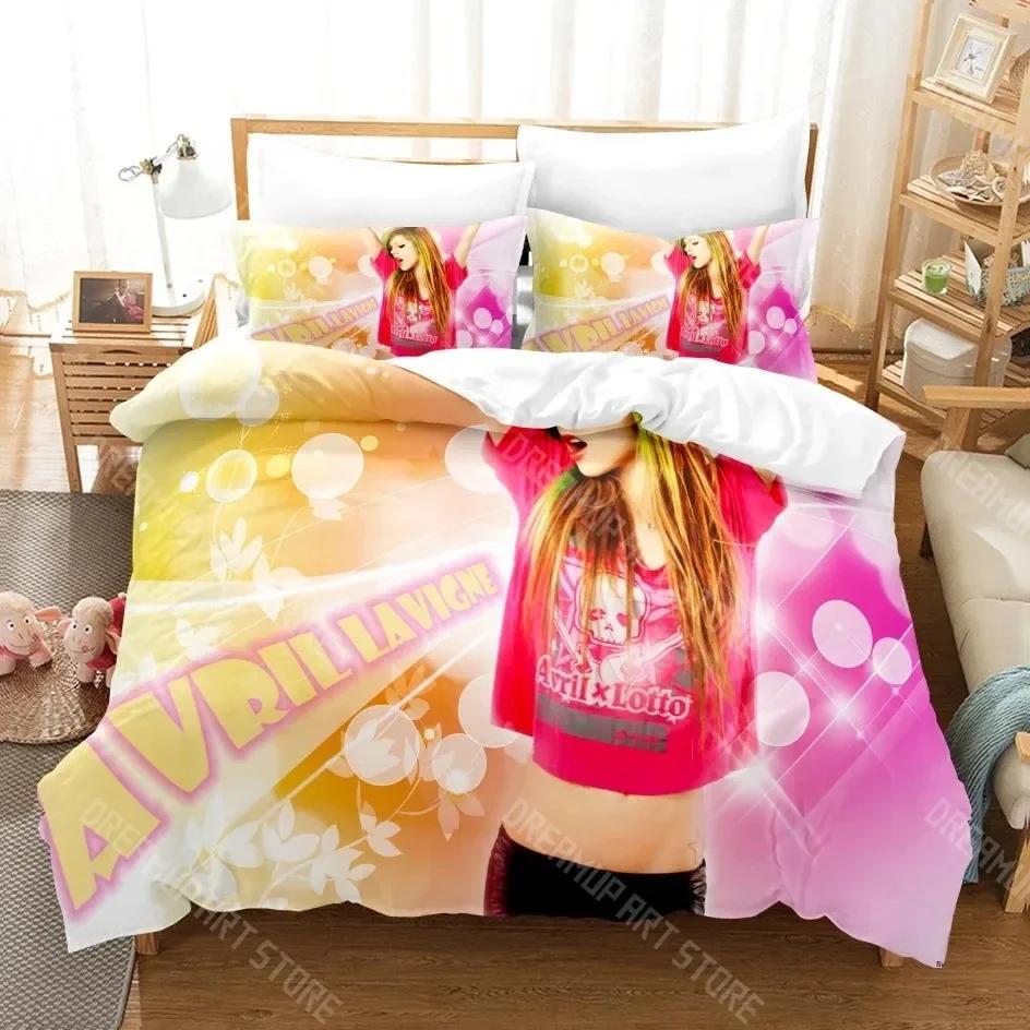 

3D Print Avril Lavigne Bedding Set Boys Girls Twin Queen Size Duvet Cover Pillowcase Bed Kids Adult Fashion Home Textileextile 155x215cm