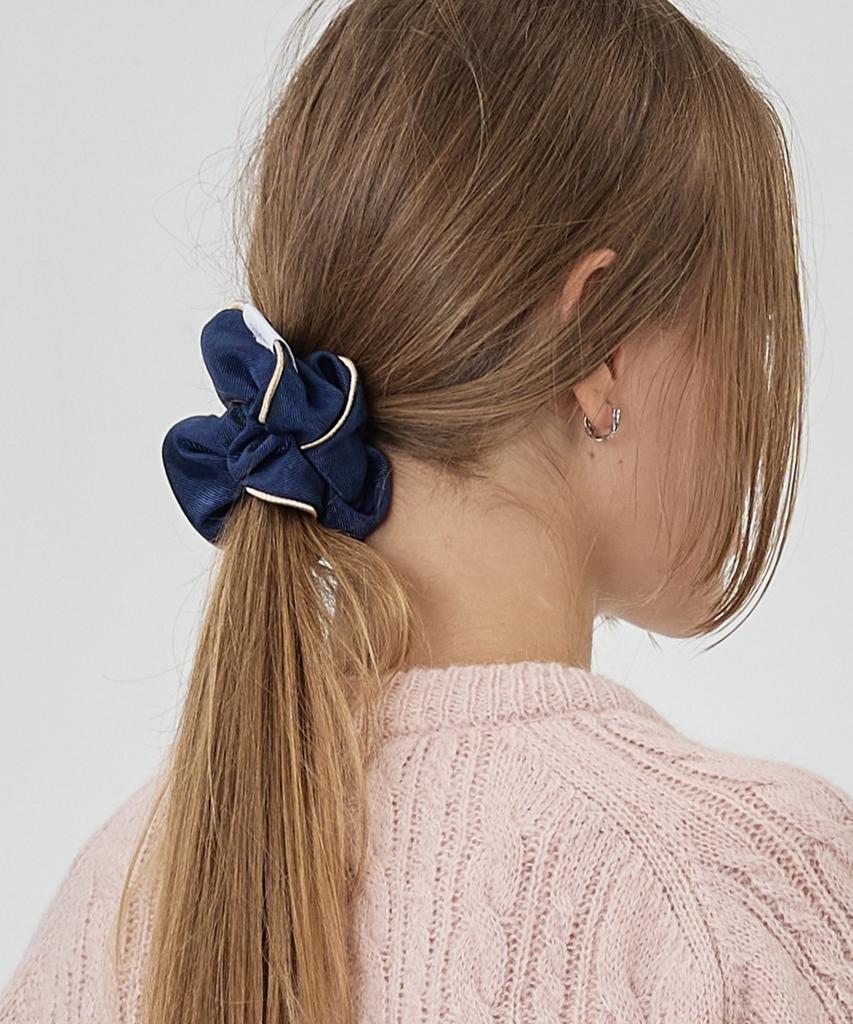 The-Abon Line Two-Tone Hair Scrunchie Brown