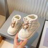 Kinder Mode Stiefel Khaki Farbe Jungen Mädchen Baby Gepolsterte Warme Baumwolle Schuhe Herbst Winter Beige Kinder Baby Kurze Leder stiefel