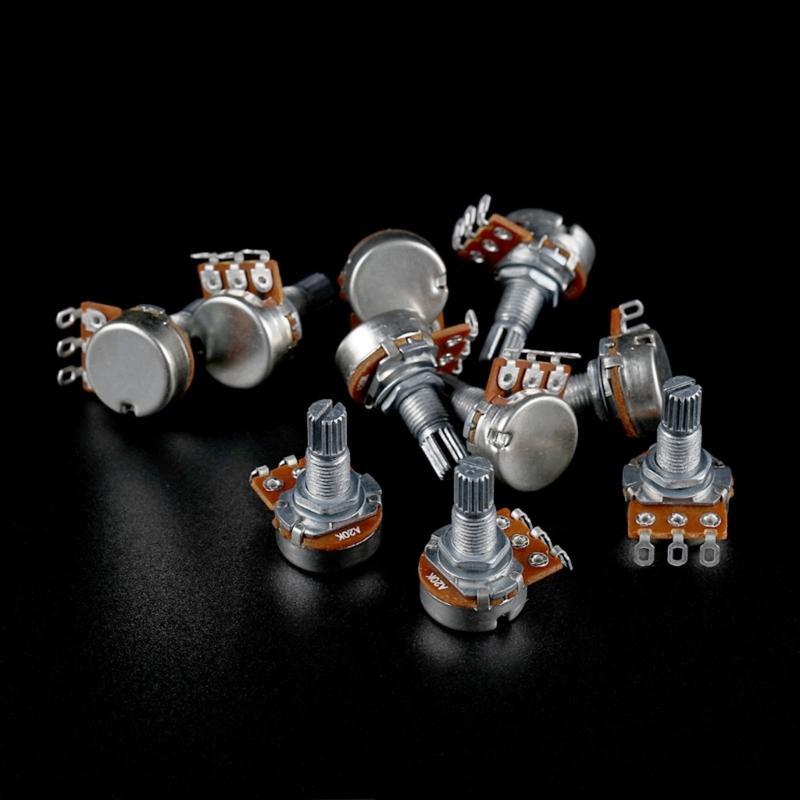 10Pcs Electric Guitar Pots Split Shaft Guitar Potentiometers A20K Volumes Tone Control Guitar Potentiometer Enduring