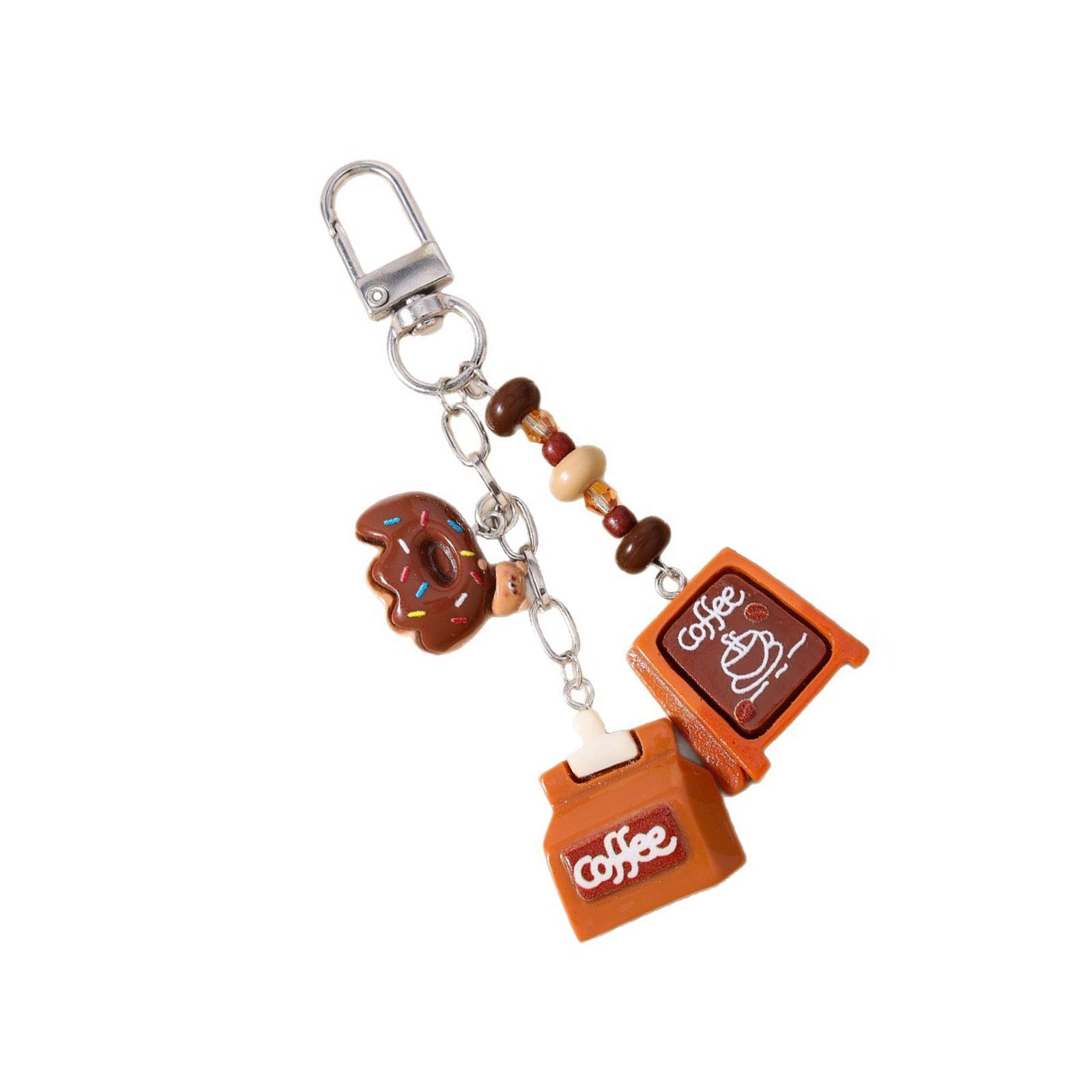 

Simulated Bread Coffee Keychain For Sweet Lovers Friend Family Colleagues