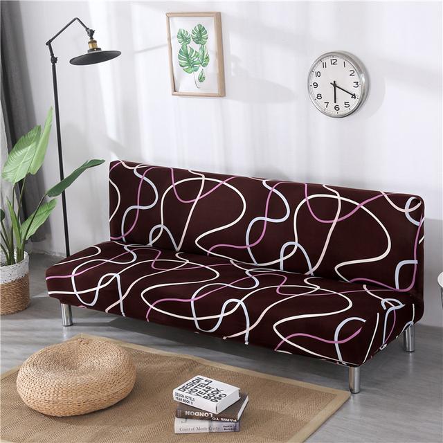 String Printed Folding Sofa Furniture Bed Cover Sofa Protector Covers Stretch Double Seat Cover Slipcovers For Living Room Area Geometric Print