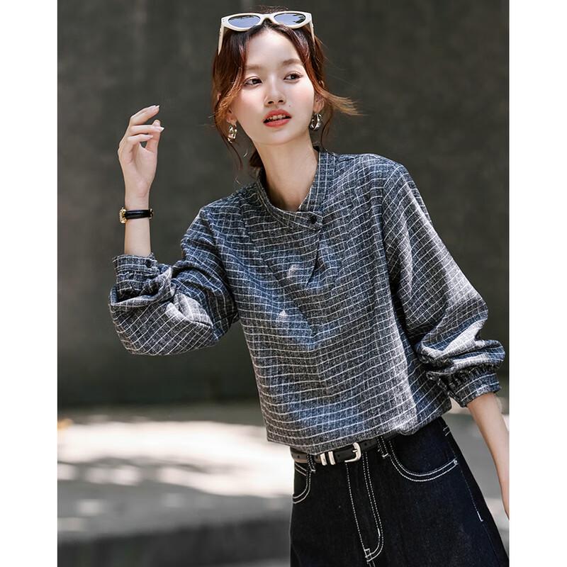Women's Relaxed Fit Plaid Pullover Shirt