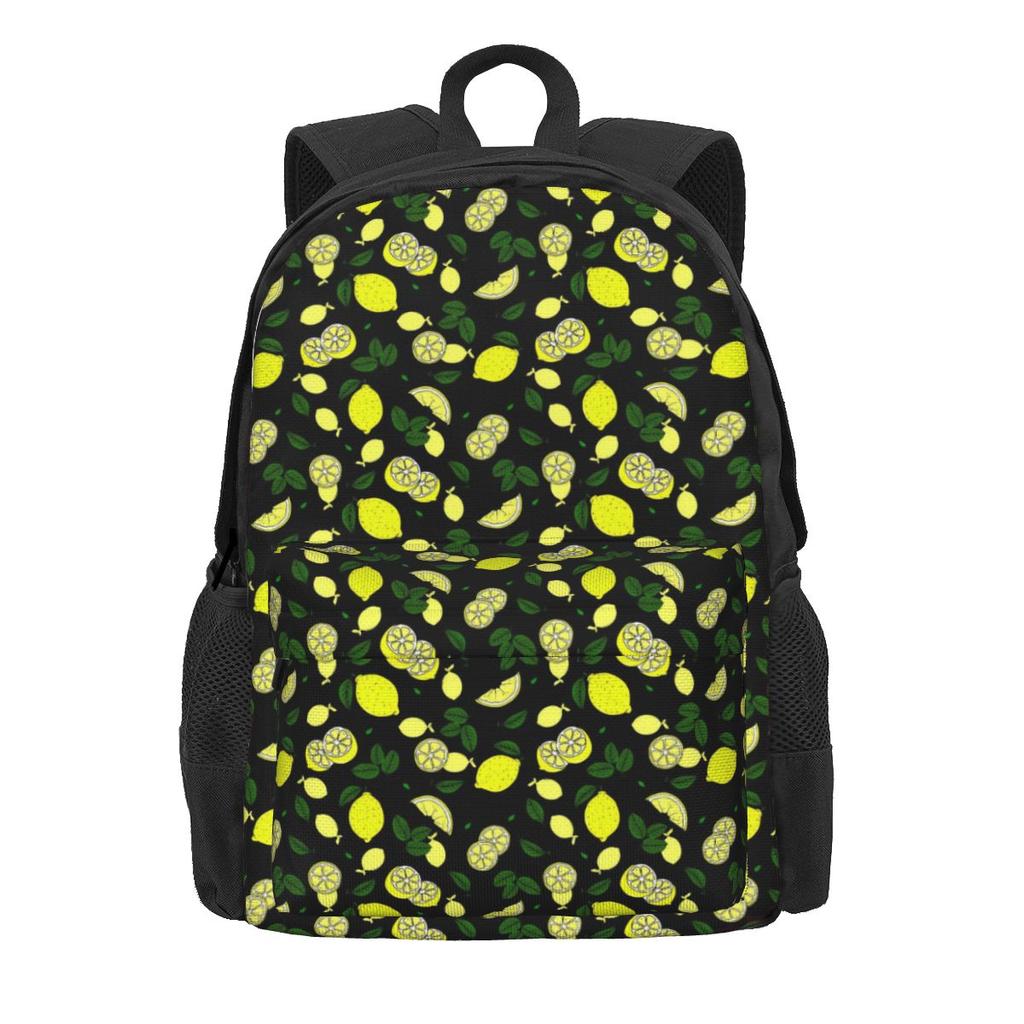 Blue Leaf Print Backpack Abstract Leaves Trekking Backpacks Student Unisex Designer Big School Bags Funny Rucksack