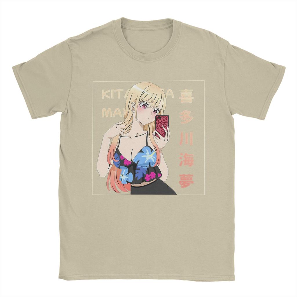 Men Marin Kitagawa T Shirt My Dress-Up Darling Anime Cotton Clothes Humor Short Sleeve Round Neck Tee Shirt Party T-Shirt