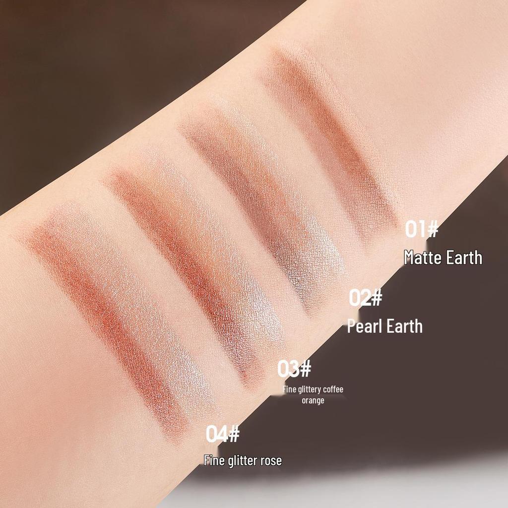 YZS Radiant Eyes 3-Color Glitter Eyeshadow Stick with Pearlescent Under-Eye Brightener.