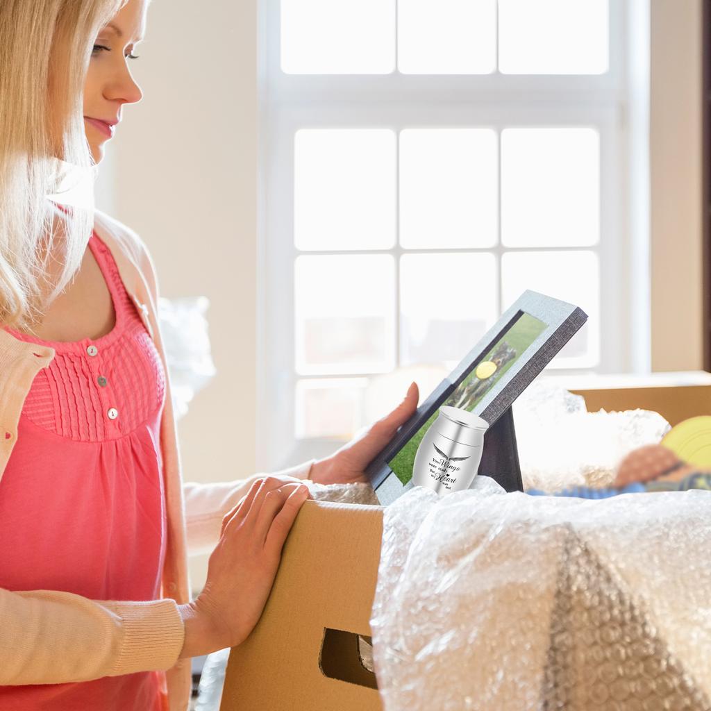 Kleine Kremationsurne für Tierasche Haustier-Erinnerungsurne Edelstahl Gedenk-Erinnerungsurnen für Hunde Katzen Aschenbehälter