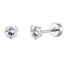 2PCS/Set Stainless Steel Heart Moon Earbone Stud Screw Ball Stud Earrings for Women Fashion Ear Tragus Cartilage Body Piercing