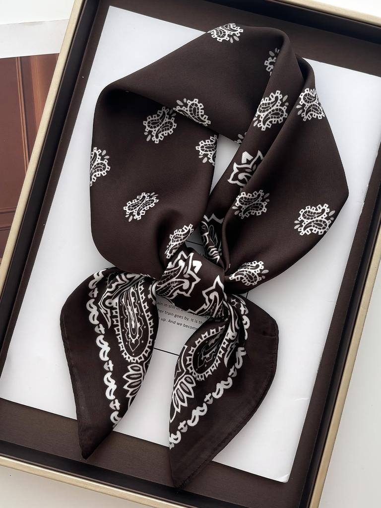 Fashion Print Silk Hairbands Scarf Women Spring New Elagant Floral Bandana Neck Kerchief Head Bands Foulard Female Scarfs