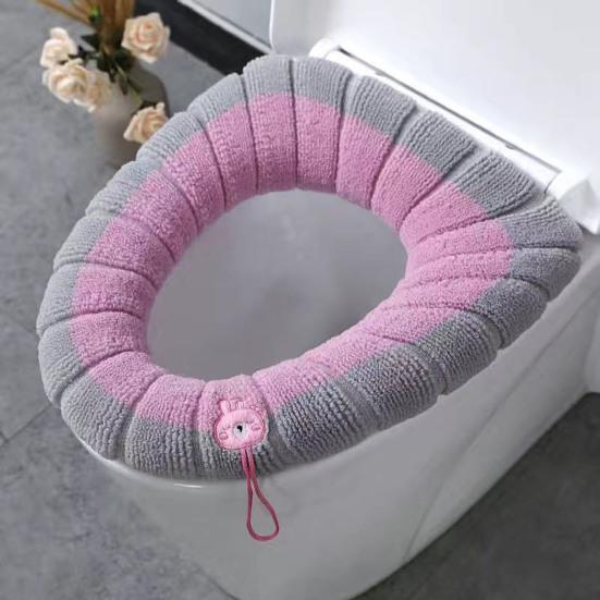 Toilet Seat Cover Mat Soft Velvet Fabric Universal Bathroom Toilet Seat Cover Washable Closestool