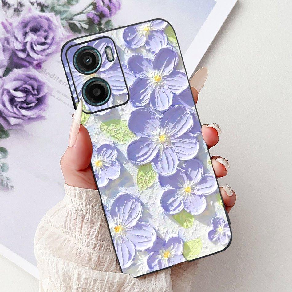 For Motorola Moto G05 G15 E15 2024 Floral Butterfly Phone Case For MOTO G05 G15 E15 4G Black Silicone Soft Lightweight Case