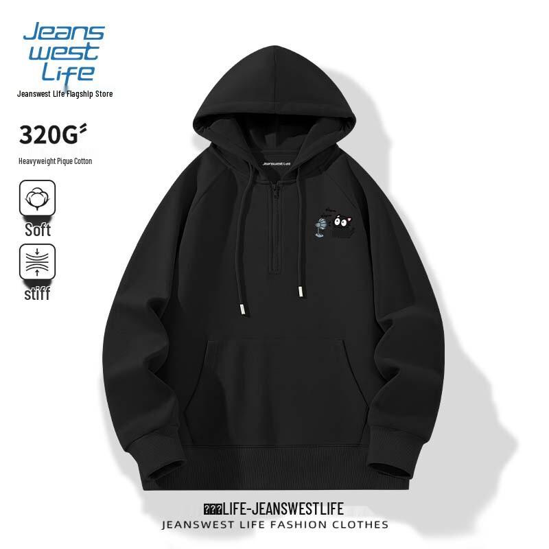 Jeanswest Men s Cartoon Graphic Zip-Up Hoodie L
