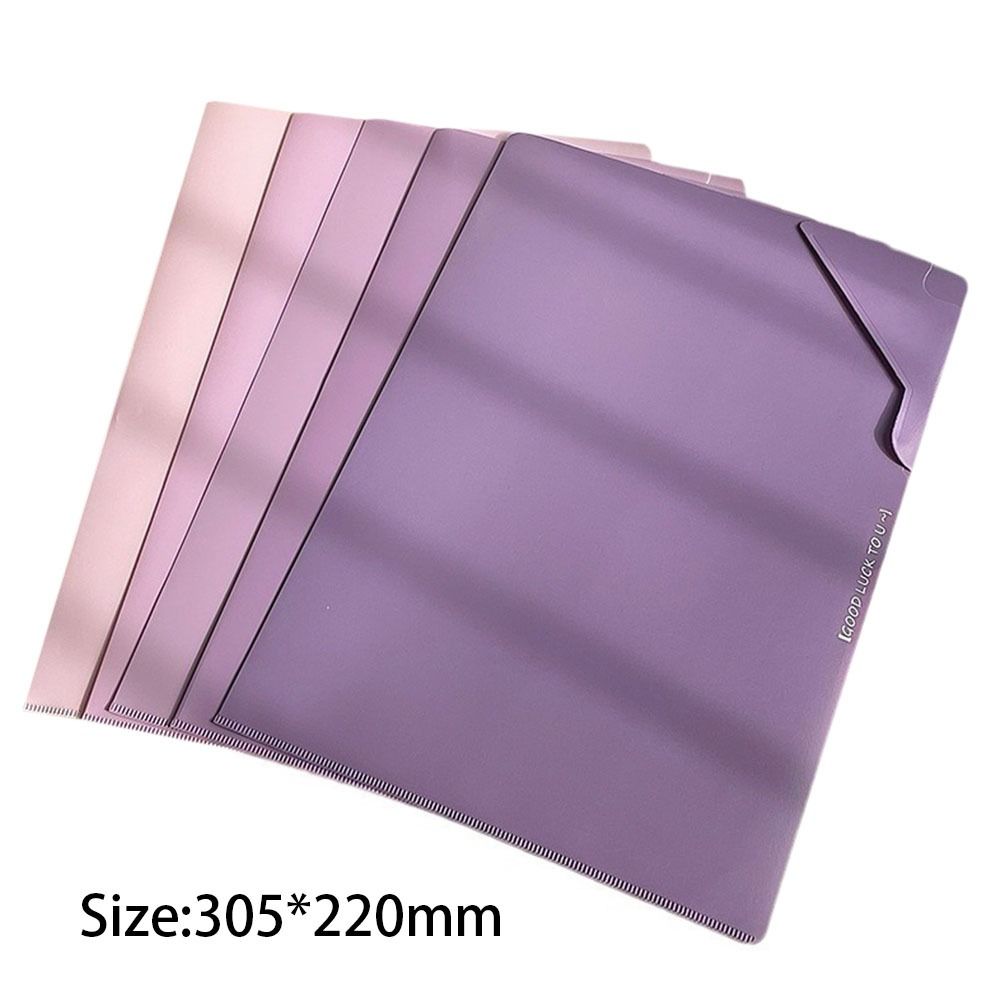 5pcs/set Clipboard File Folders Plastic File Organizer Useful Sorting Storage Bag  Stationery