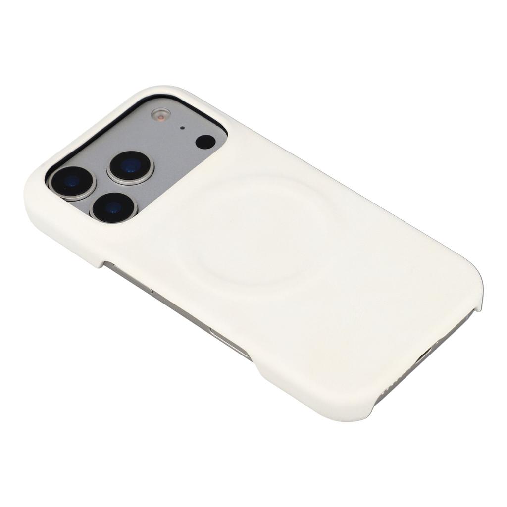 For iPhone 17 Pro Max Case Compatible with MagSafe Skin-Touch Leather + PC Back Cover