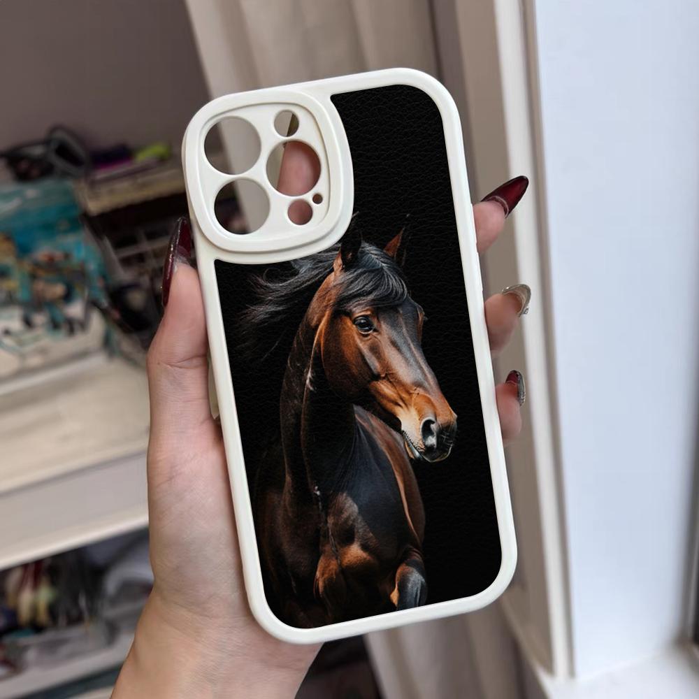 Dark Horse Animal Phone Case For Iphone 17 16 15 14 12 13 Pro Max 11 Mini Air Xs Puls Lambskin Silicone Cover