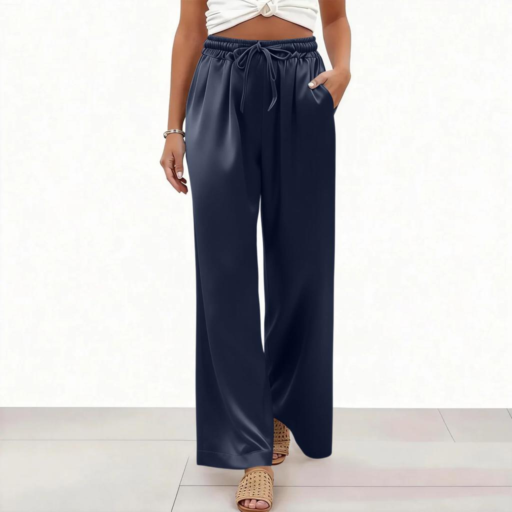 Womens Palazzo Pants Summer Casual Flowy Wide Leg Trousers Beach Travel Vacation Outfits