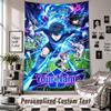 Wall Hanging Tapestry With Custom Name & Text, Blue Lock Decorative Tapestry For Bedroom