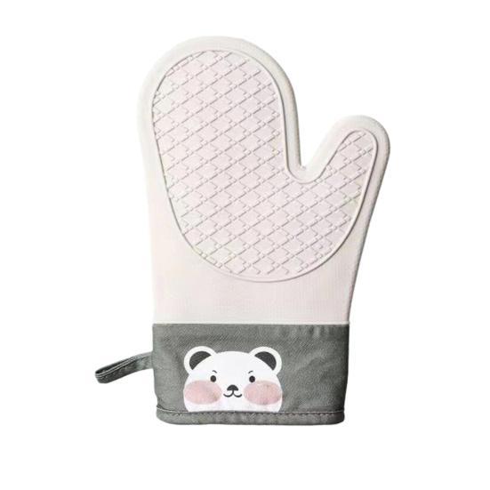 1Pc Silicone Heat Resistant Gloves Non-Slip Oven Mitts Kitchen Hand Clamps Thickened Insulated Gloves for Air Fryers Cooking Barbecue