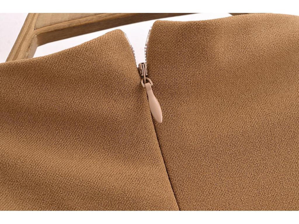 2025 Spring Women's European & American Style Pleated Midi Dress