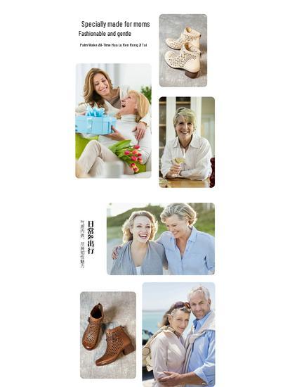 2025 Women’s Ethnic Style Ankle Boots, Top Layer Cowhide, Spring/Summer Sandals, Medium Thick Heel, Hollowed Out Design