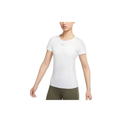 Dri-Fit Adv Aura Lässiges Sportliches Atmungsaktives Slim-Fit Einfarbiges Logo Kurzarm T-Shirt Damen T-Shirt Weiß DD0589-100