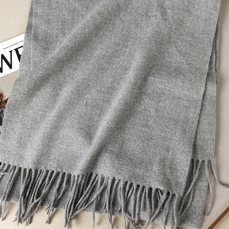 Kaffee Schal für Damen Lange Warme Kaschmirschals Winter Hijab Einfarbig Damen Stola Wickel Weiblich Pashmina Bandana Kopftücher