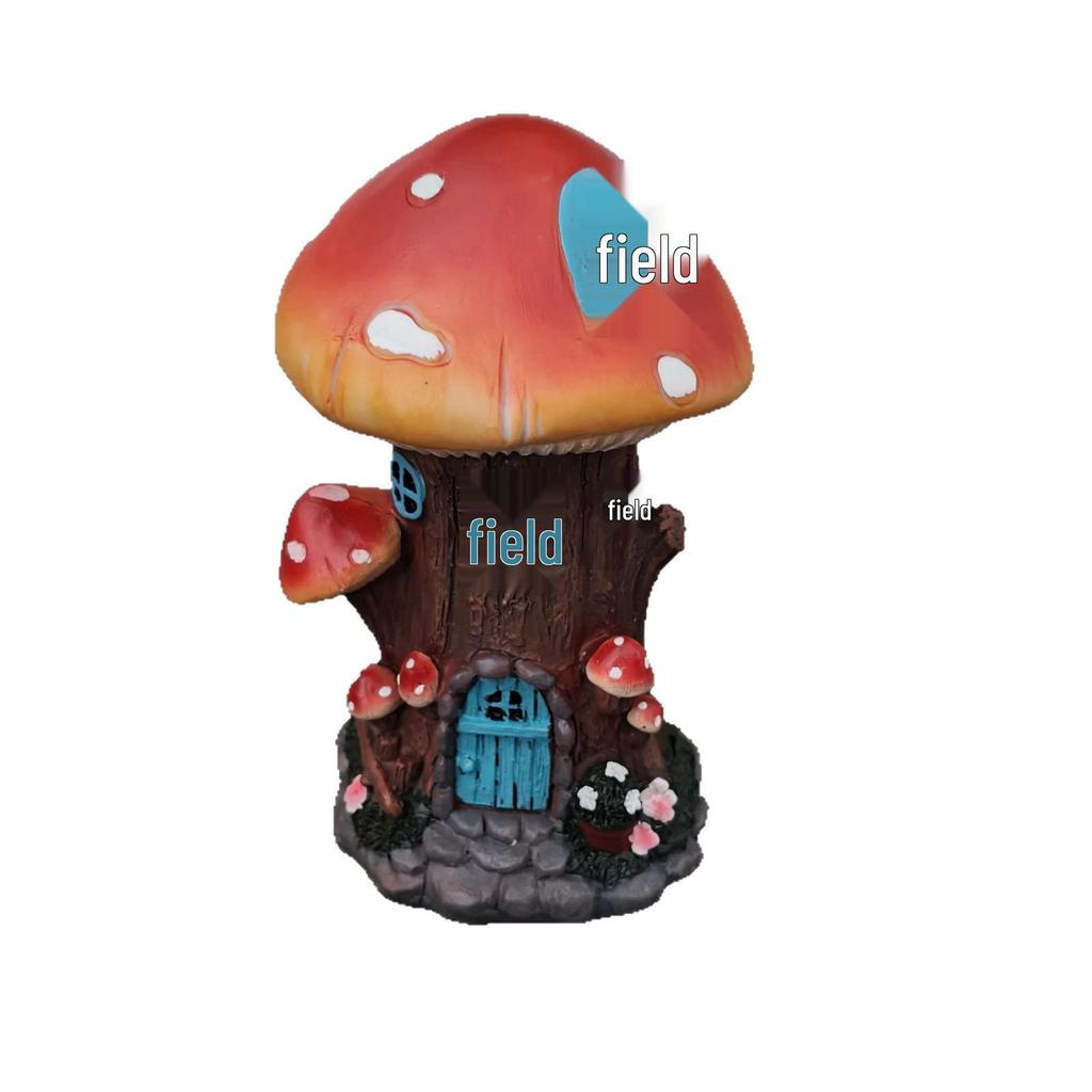 Cross-border Resin Crafts: Creative Garden Mushroom House Statues for Courtyard and Balcony Landscaping