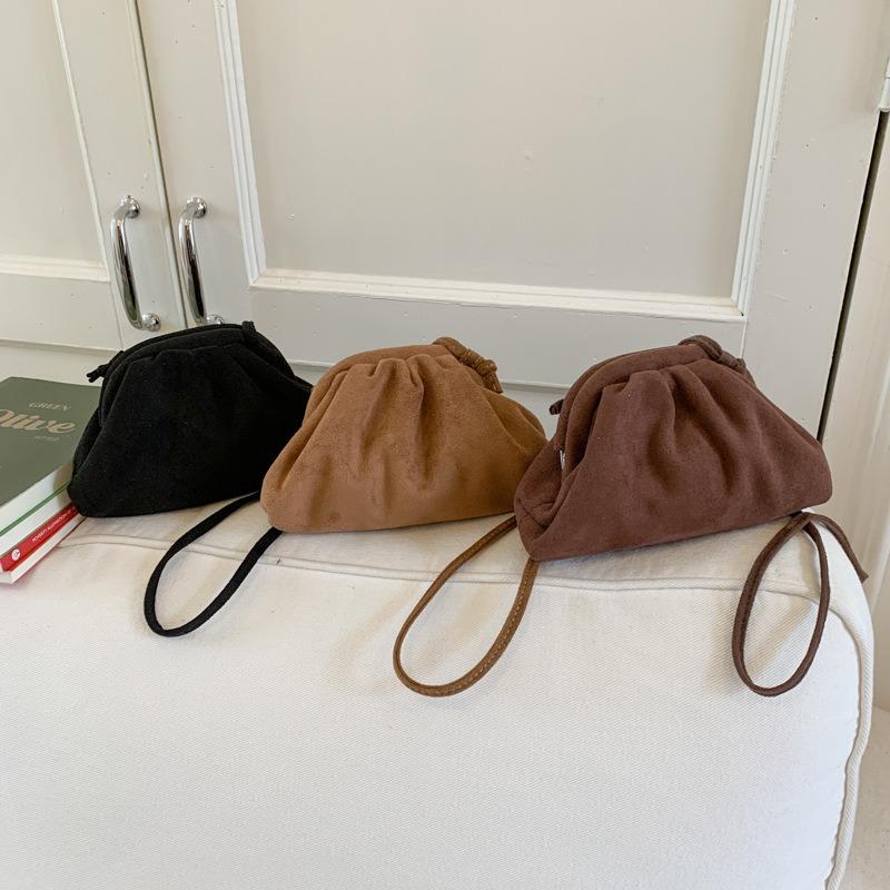 New textured pleated cloud bag fashionable women's bag underarm bag dumpling bag casual clip bag