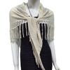 Women's Hollowed Knitted Triangular Scarf Imitation Cashmeres Soft Winter Shawl Wrap Neckerchief Blanket with Fringes