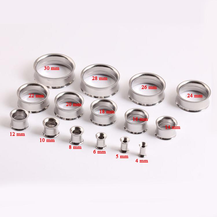 

2 шт. стальные винтовые заглушки для ушей с внутренней резьбой, анодированные, с двойным раструбом, полые, расширители ушей, ювелирные изделия 3mm серебряный