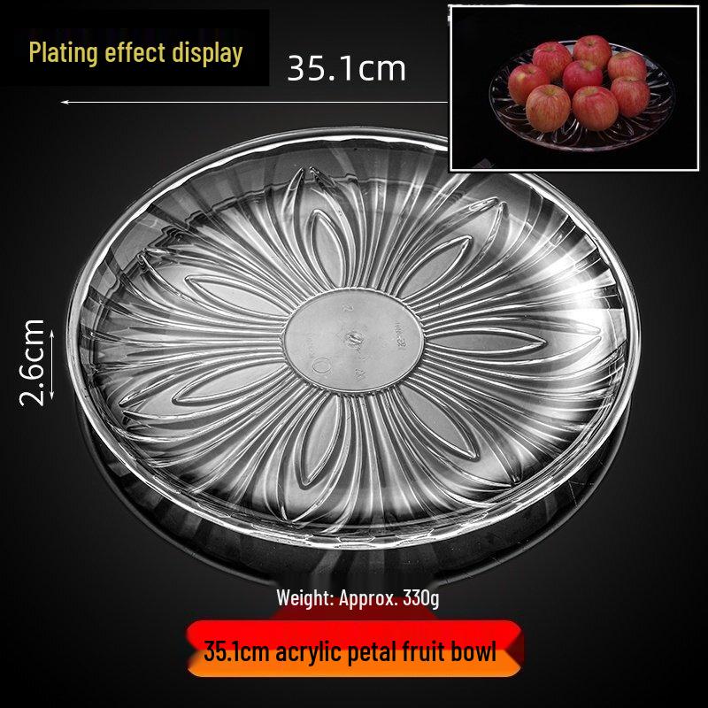 Jingbaodi Commercial Acrylic Petal Fruit and Snack Plates (10-Pack)