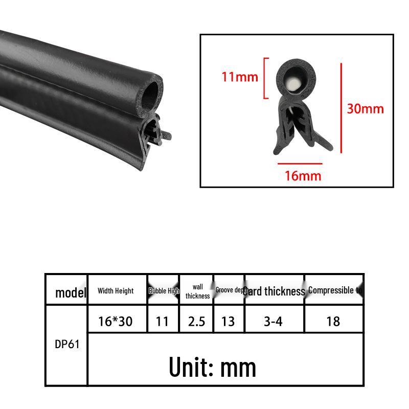 U-Shaped Rubber Steel-Backed Sealing Strip for Car Doors and Cabinets