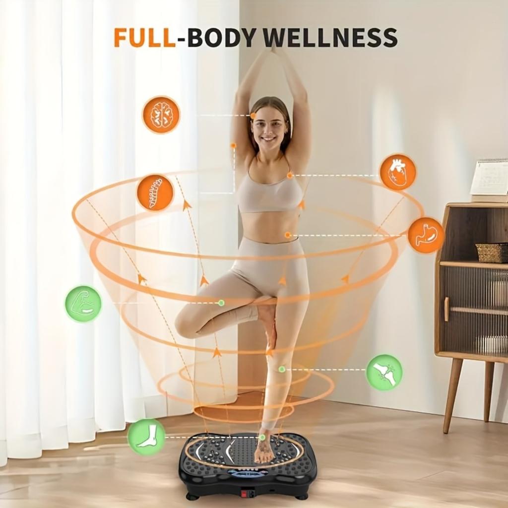 Vibration Plate Machine 330lbs Capacity - 8 Mode Lymphatic Drainage & Full Body Workout, Fitness Shaker for Body Toning (Black)