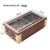 Oeny Large Wooden Charcoal BBQ Grill with Grill Net
