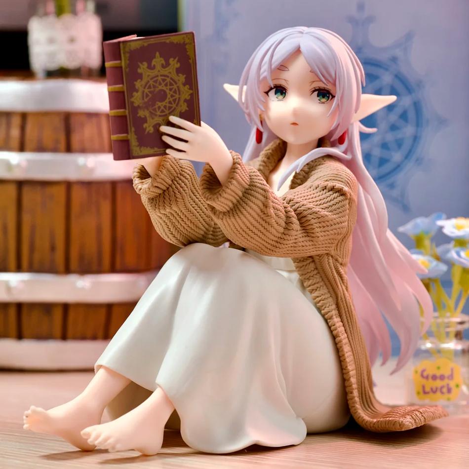Frieren Beyond Journey'S End Frieren Casual Wear Figure Reading Book Pvc Action Figure Collectible Model Toy Gift