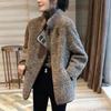 Ραφή αρνίσιο γούνινο παλτό Παχύ περιστασιακά φθινοπωρινές χειμερινές γυναίκες