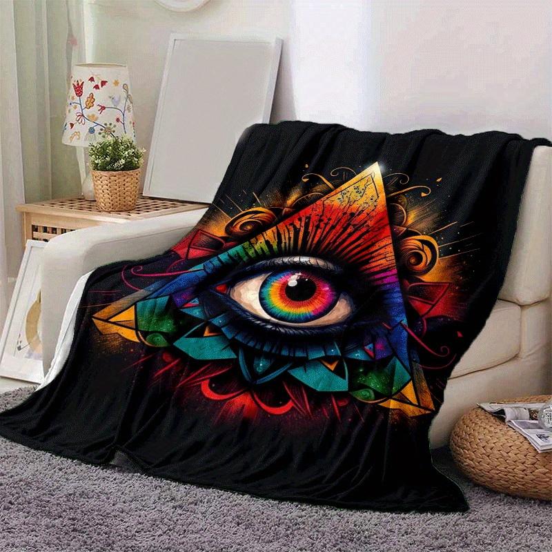 1pc Eye Printing Lightweight Flannel Blanket, Comfortable and Warm Blanket, for Camping Sofa Bed and Couch Office, Suitable for Gift Blankets