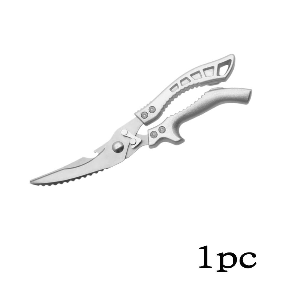 1/3pcs Stainless Steel Spring Kitchen Scissors Cut Chicken Bone Fish Meat Scissorses Multi-Purpose Chicken Bone Shears BBQ Tool