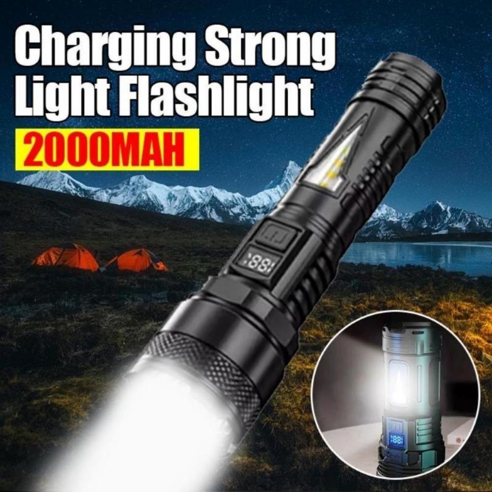2024 Ny 7*LED Supersterk Lommelykt Oppladbar Innebygd Lommelykt Taktisk Lanterne Utendørs Arbeidslys Camping Fiskelys