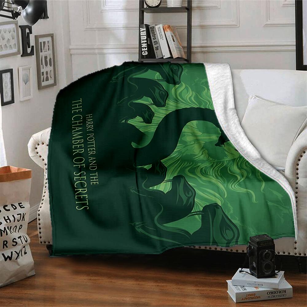 1Pc Harry Potter Chamber Secrets Flannel Fleece Blanket Soft Warm Throw Blanket for Sofa Bed Couch Home Decor Lightweight Travel Nap Blanket Xmas Gift