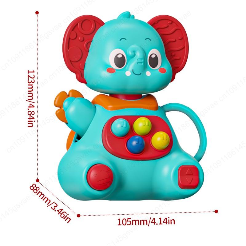 

Colorful Joyful Elephant Grip Ball Rattle - Safe ABS Sensory & Toddlers, Multicolor Motor Skills Development with Soft Texture
