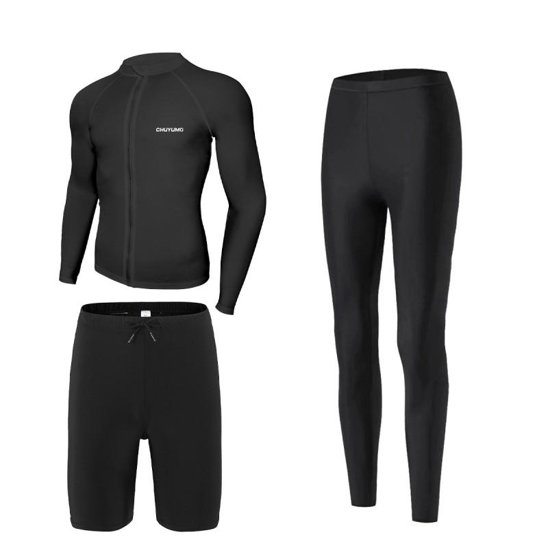 Unisex UV Protection Rash Guard Set Long Sleeve Top Pants Surfing Diving Swimming Outdoor Water Sports