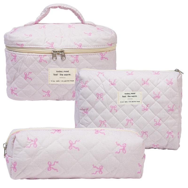 2023 Floral Cute Cotton Makeup & Toiletry Bag - Small, Fresh, Portable Storage Case