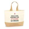 Tote Bag - PLANETEE - Awesome Optician Woman - Natural Jute - Exclusive Print - Made In France