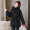 Winter thickened medium and long cotton-padded clothes women's new loose large size hooded cotton-padded jackets foreign style fashion cotton-padded