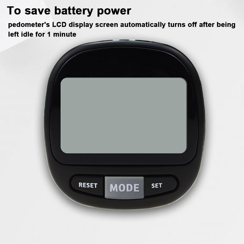 Compact Pedometer LCD Screen Step Counter Step Tracker Digital Display Step Counter Accurate Steps