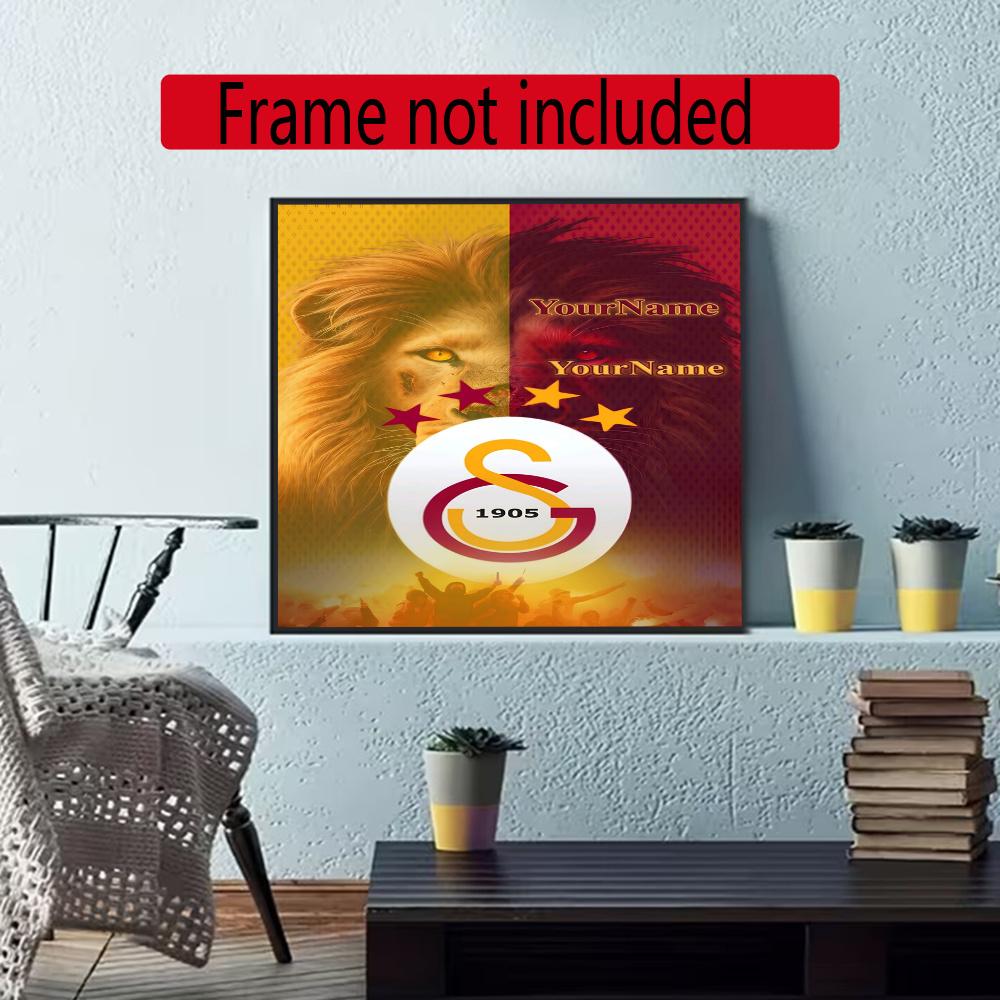 Galatasaray Personalized Name Round Diamond Painting Kit Diamond Embroidery Painting Rhinestones Mosaic Frameless Handwork Decoration Arts