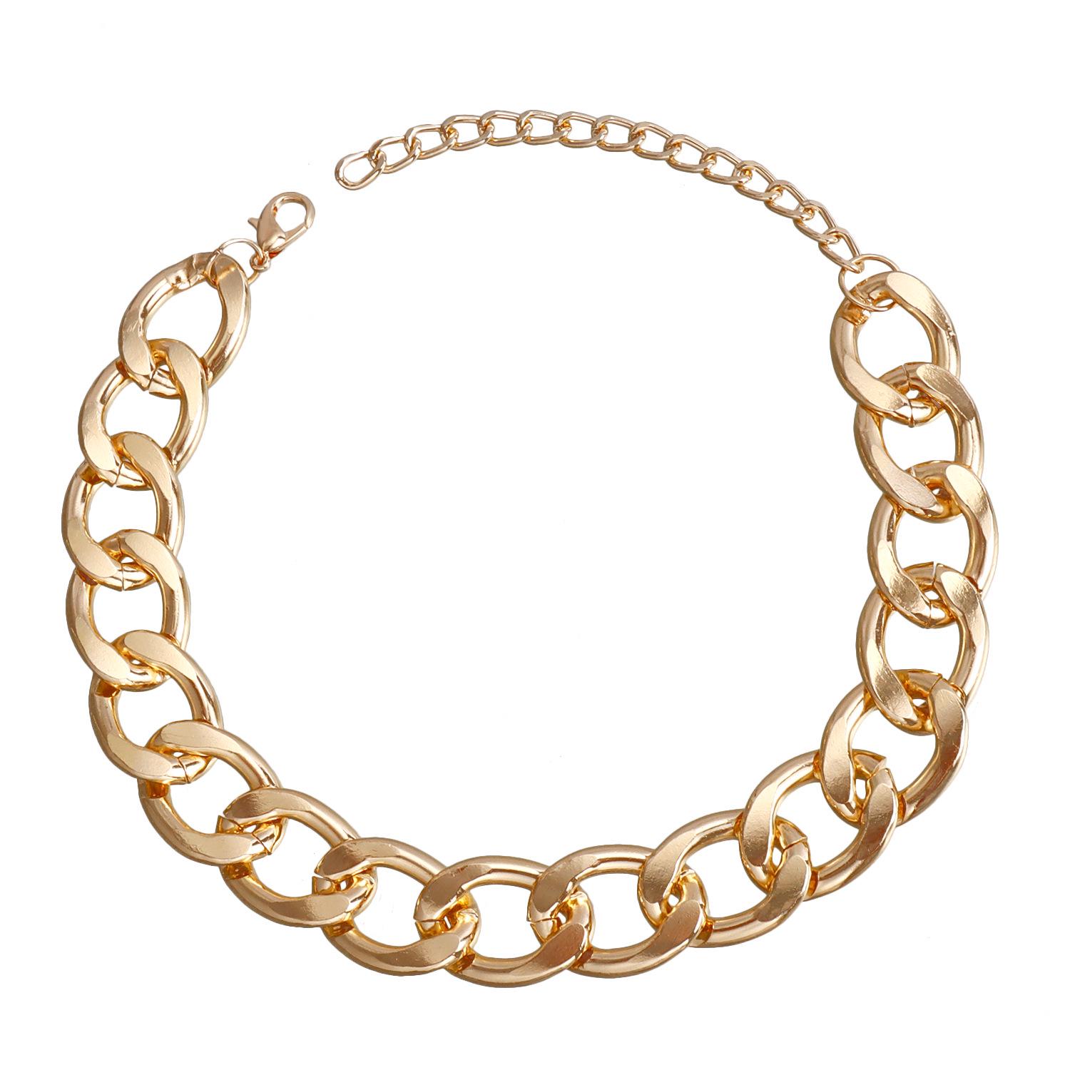 

Модное европейское и американское хип-хоп геометрическое ожерелье для женщин золотой